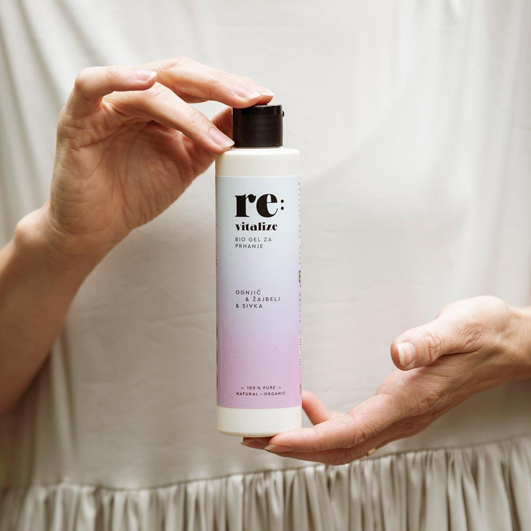 Naravna in BIO kozmetika - gel za tuširanje sivka, ognjič, žajbelj
